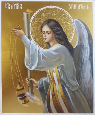 Икона Ангел хранитель с кадилом Размер 17Х21