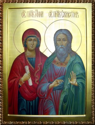 Икона Симеон и Анна   Размер 80х60