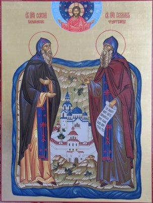 Икона Сергий и Герман Валаамские Размер 30х40