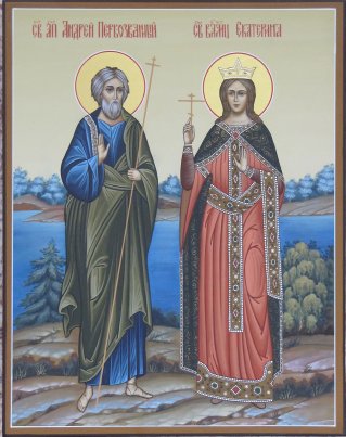 Икона Андрей Первозванный и Екатерина Размер 22х28