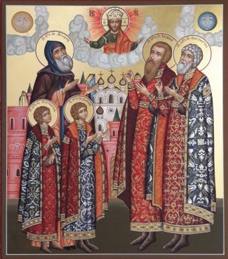 Икона Ярославские князья Размер 27х31