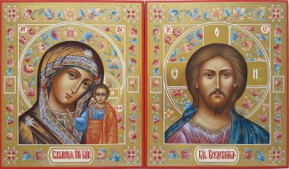 Икона венчальная пара 14 Размер 21х25